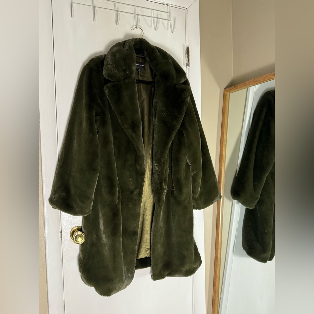 Green Faux Fur Coat